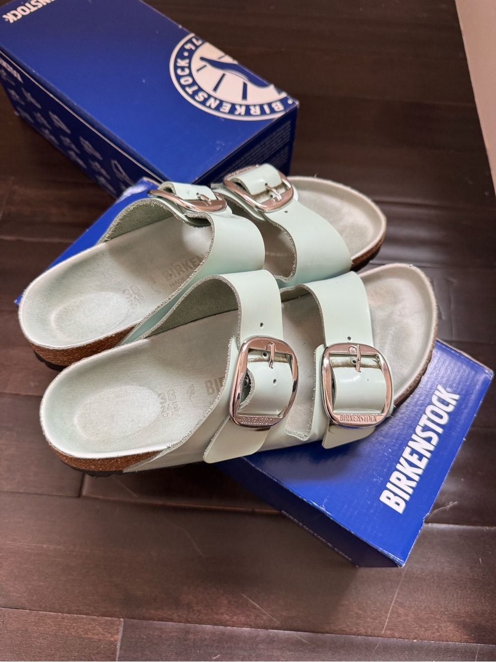 Birkenstock Kids Two-Buckle Sandals in Mint Green（38）
